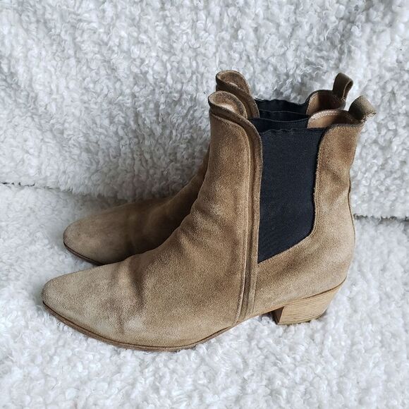 IRO Tan Suede Leather Pull-on Pointed‎ Toe Ankle Boots - Picture 8 of 10